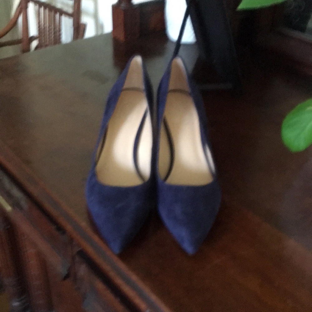 Franco Sarto navy suede wedge heals never worn size 8.5